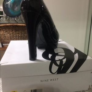 Black patent heels